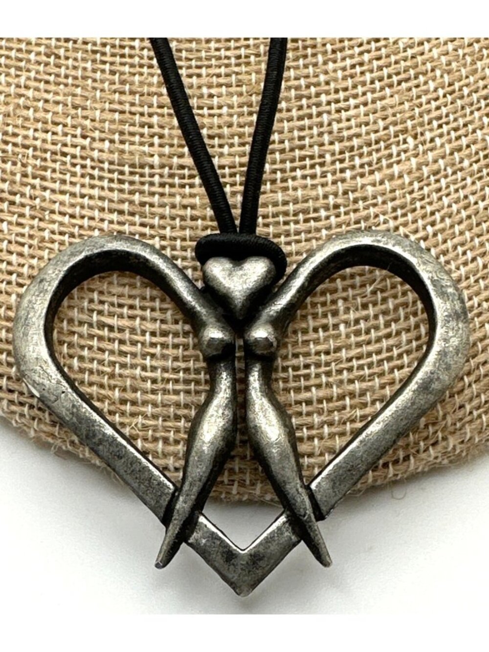 Abstract Erotic Heart Pendant Necklace Brutalist Female Figure Dark Whimsigoth